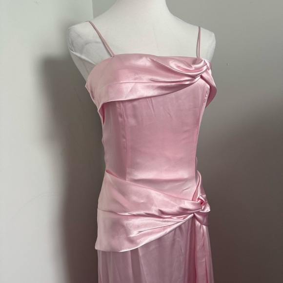 NWT deadstock Satin Slip Gown | Y2K Romance Midi Dress with Draped Bodice XS - Picture 5 of 9